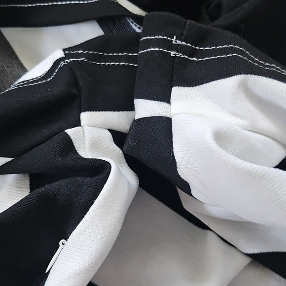 Agnes Orinda Black and White Striped Peplum Blouse - Picture 11 of 16